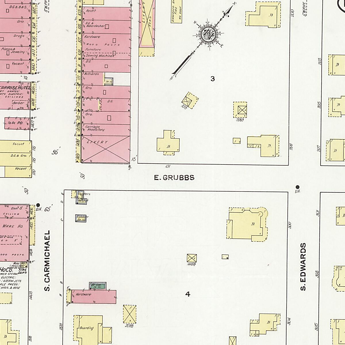 This old map of Enterprise, Coffee County, Alabama was created by Sanborn Map Company in 1910