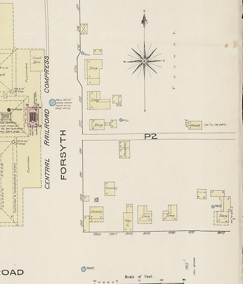 This old map of Eufaula, Barbour County, Alabama was created by Sanborn Map Company in 1885