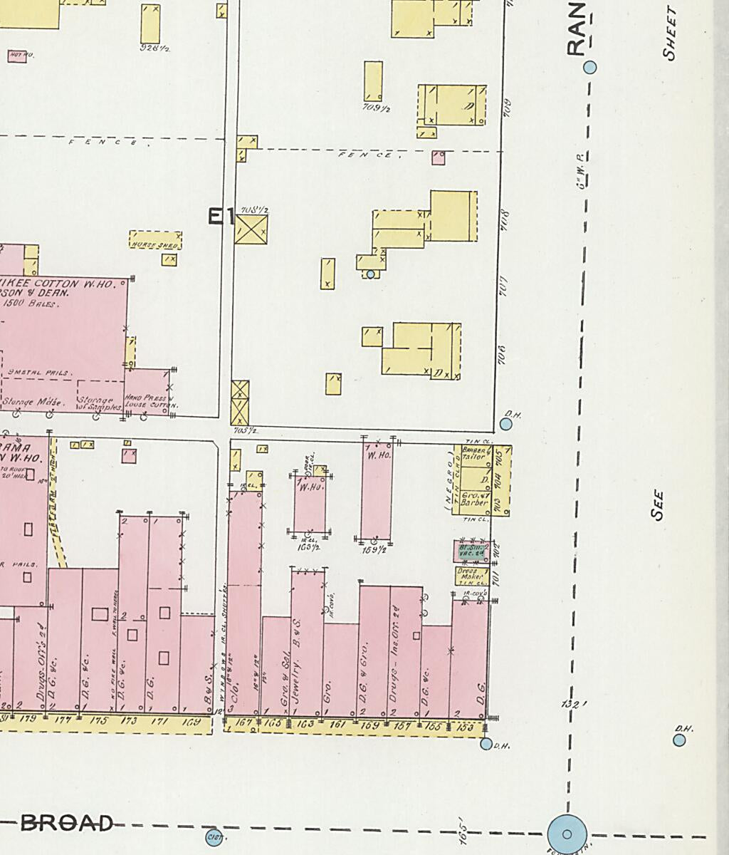 This old map of Eufaula, Barbour County, Alabama was created by Sanborn Map Company in 1892