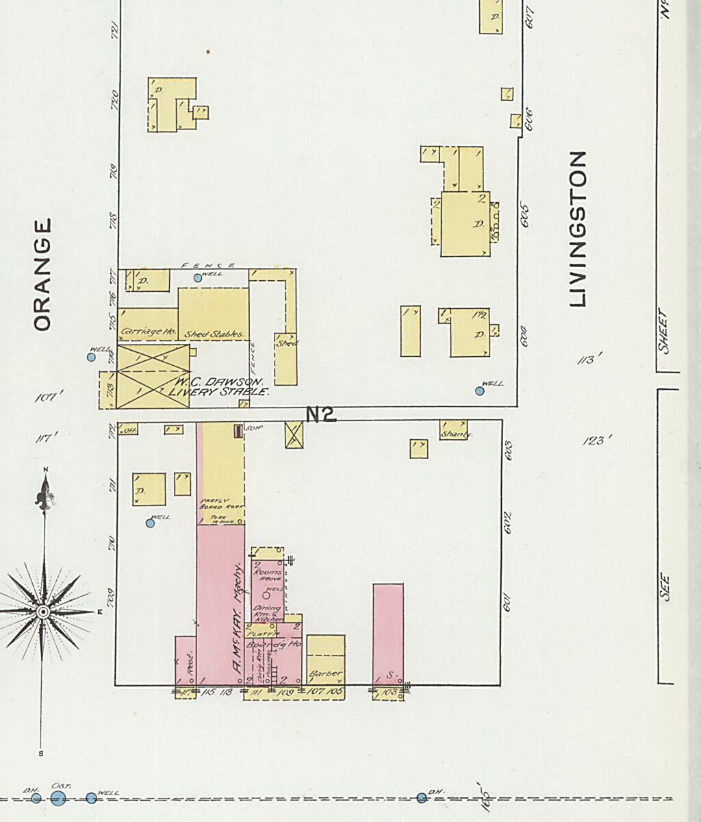 This old map of Eufaula, Barbour County, Alabama was created by Sanborn Map Company in 1892