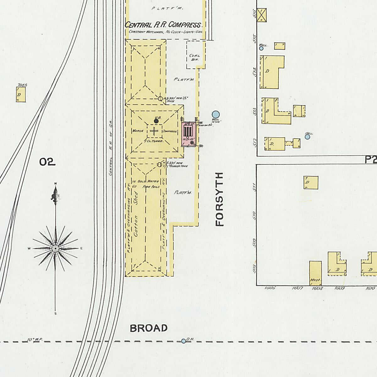 This old map of Eufaula, Barbour County, Alabama was created by Sanborn Map Company in 1892