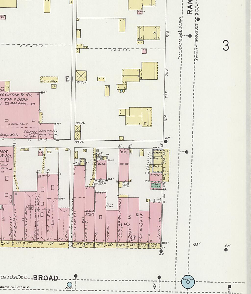 This old map of Eufaula, Barbour County, Alabama was created by Sanborn Map Company in 1897