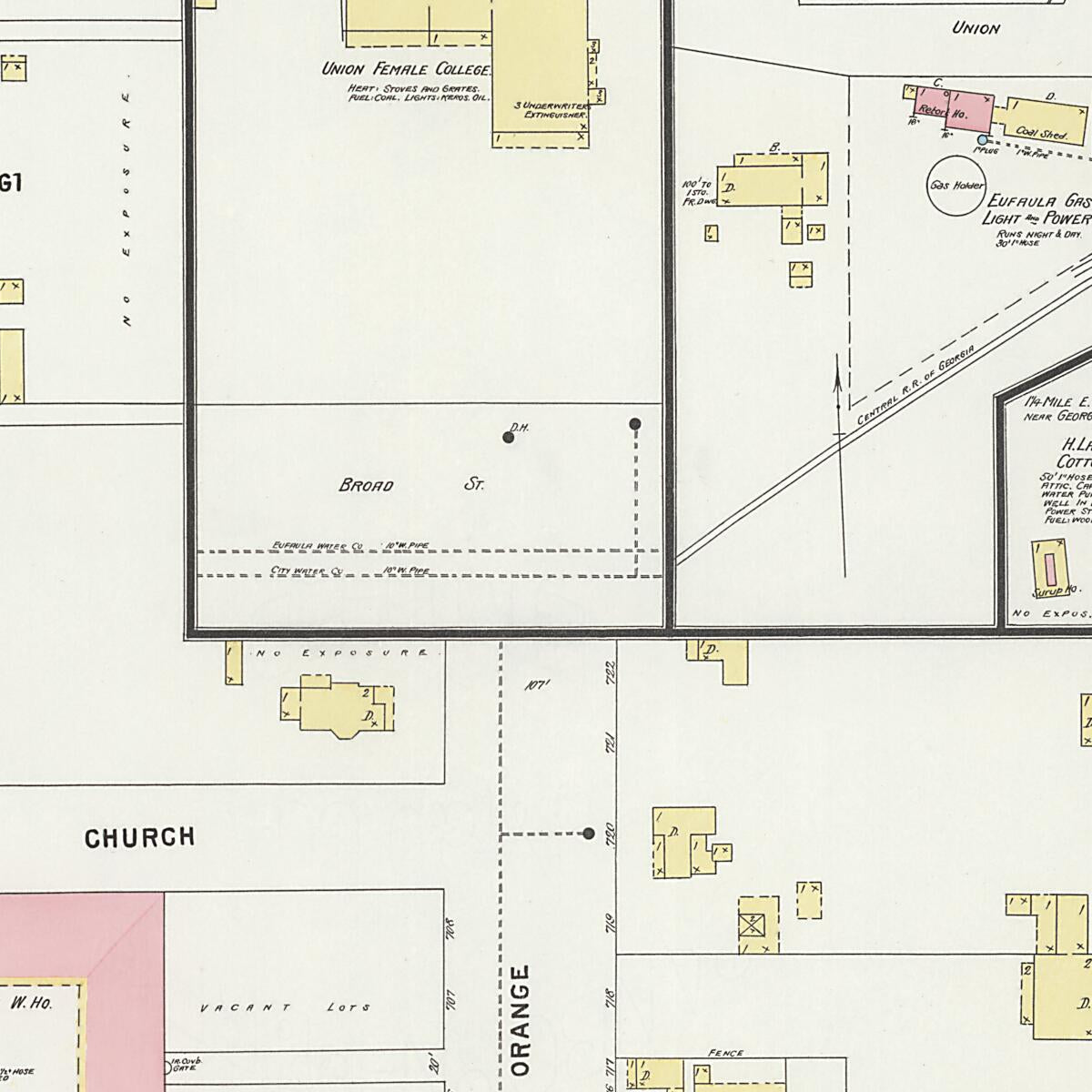 This old map of Eufaula, Barbour County, Alabama was created by Sanborn Map Company in 1897