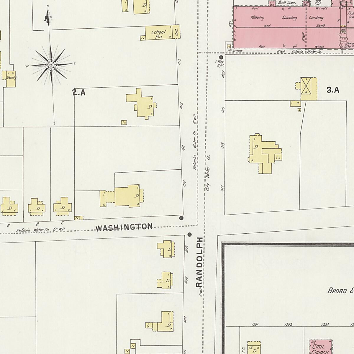 This old map of Eufaula, Barbour County, Alabama was created by Sanborn Map Company in 1897