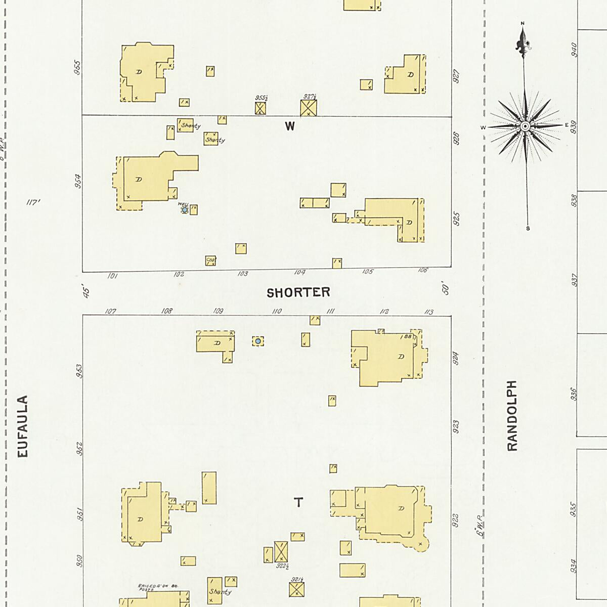 This old map of Eufaula, Barbour County, Alabama was created by Sanborn Map Company in 1903