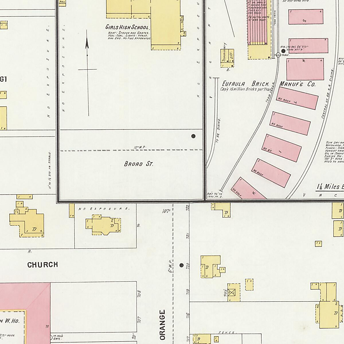 This old map of Eufaula, Barbour County, Alabama was created by Sanborn Map Company in 1903