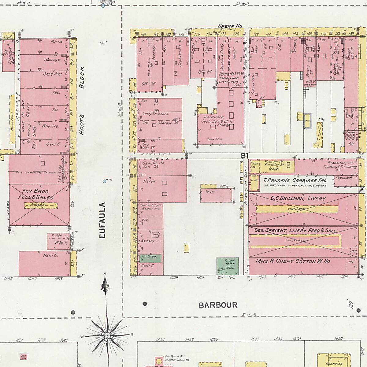 This old map of Eufaula, Barbour County, Alabama was created by Sanborn Map Company in 1903