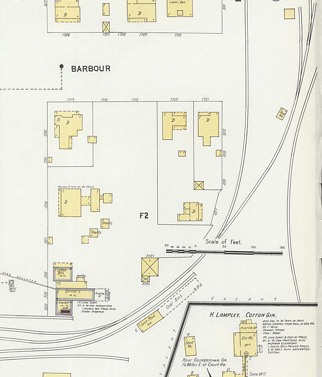 This old map of Eufaula, Barbour County, Alabama was created by Sanborn Map Company in 1903