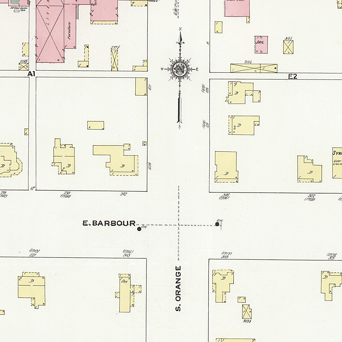This old map of Eufaula, Barbour County, Alabama was created by Sanborn Map Company in 1910