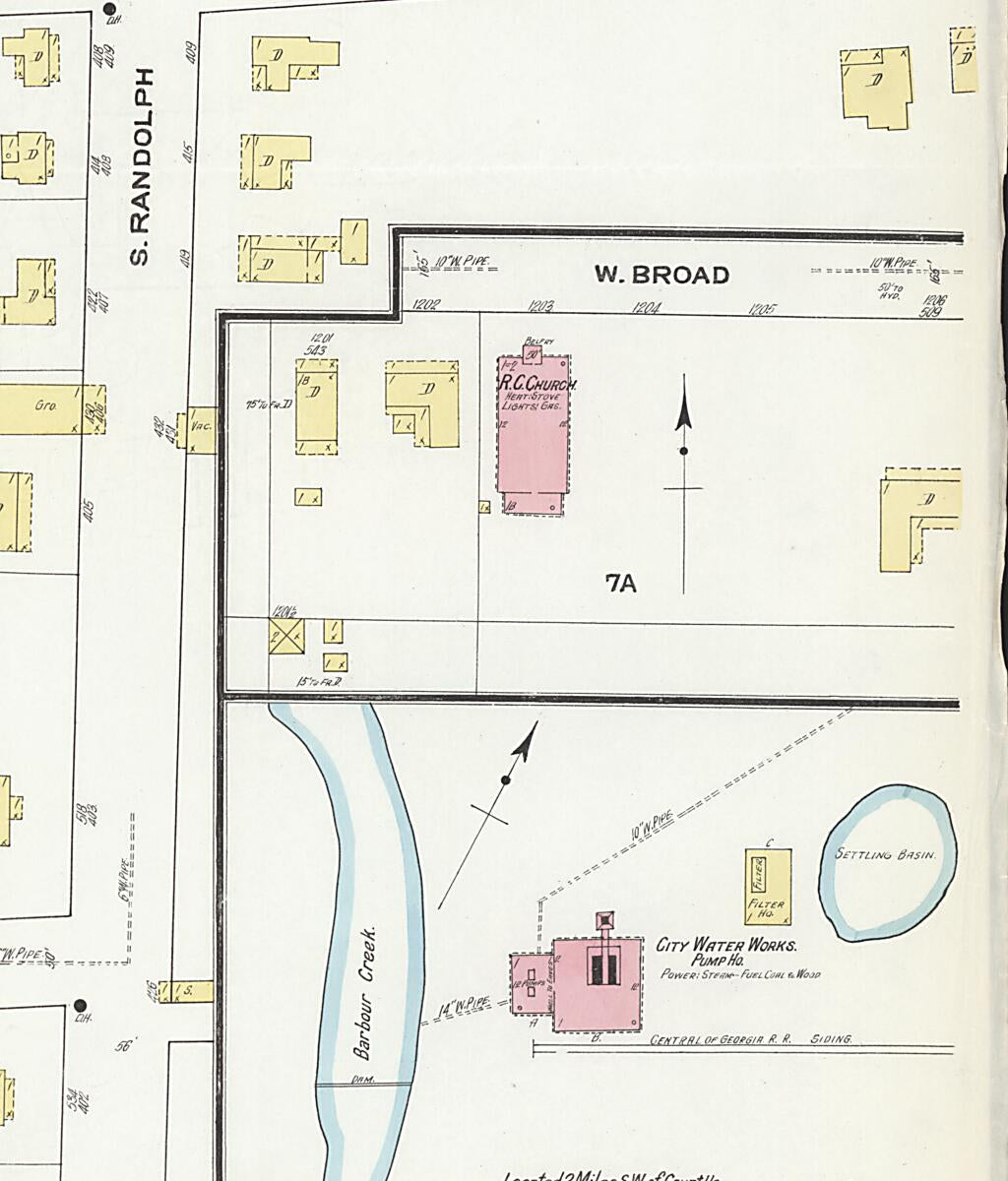 This old map of Eufaula, Barbour County, Alabama was created by Sanborn Map Company in 1910