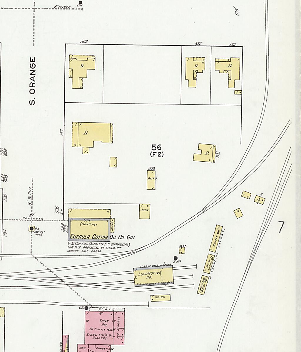 This old map of Eufaula, Barbour County, Alabama was created by Sanborn Map Company in 1920
