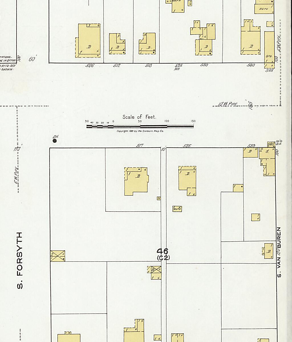 This old map of Eufaula, Barbour County, Alabama was created by Sanborn Map Company in 1920