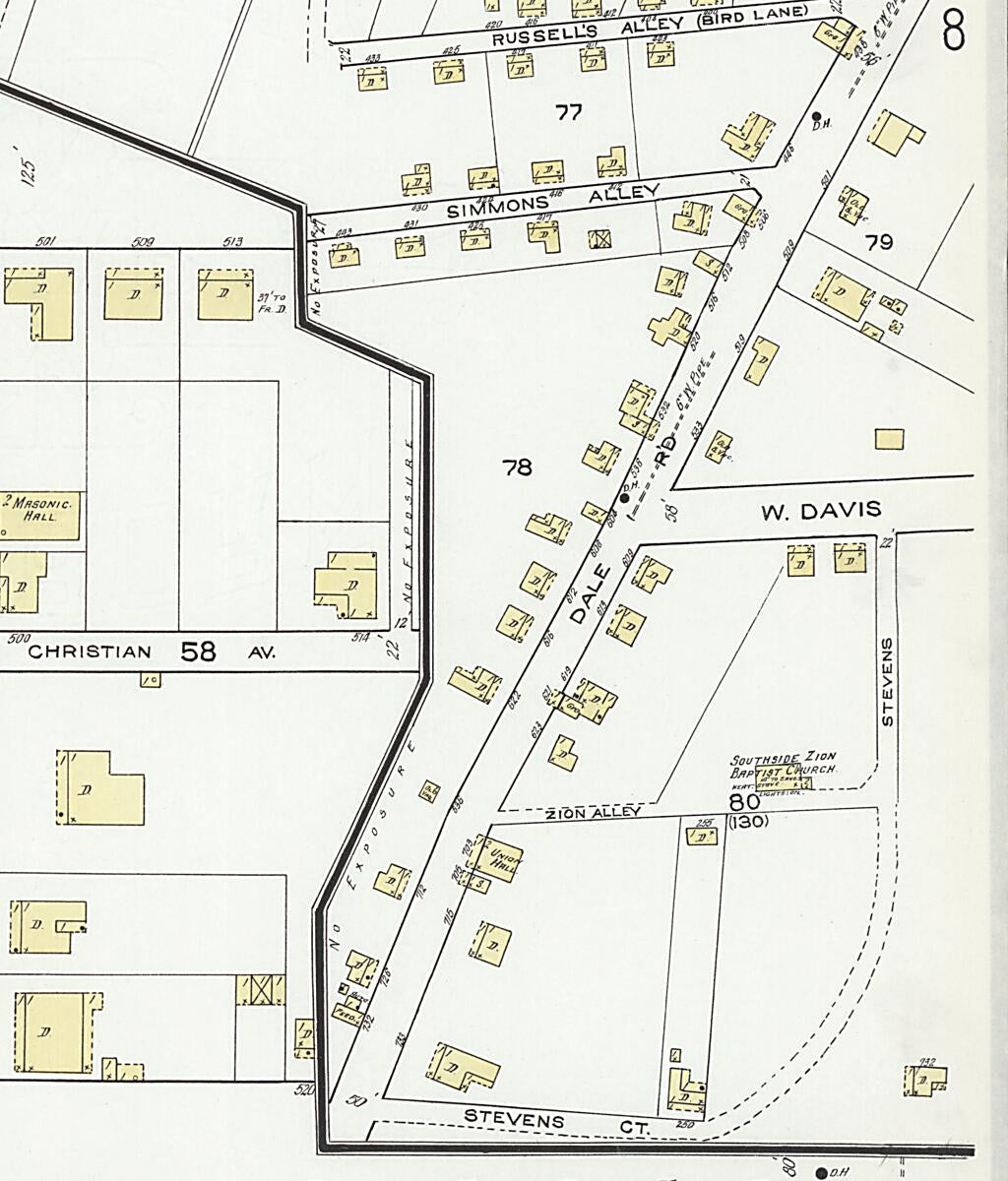 This old map of Eufaula, Barbour County, Alabama was created by Sanborn Map Company in 1920