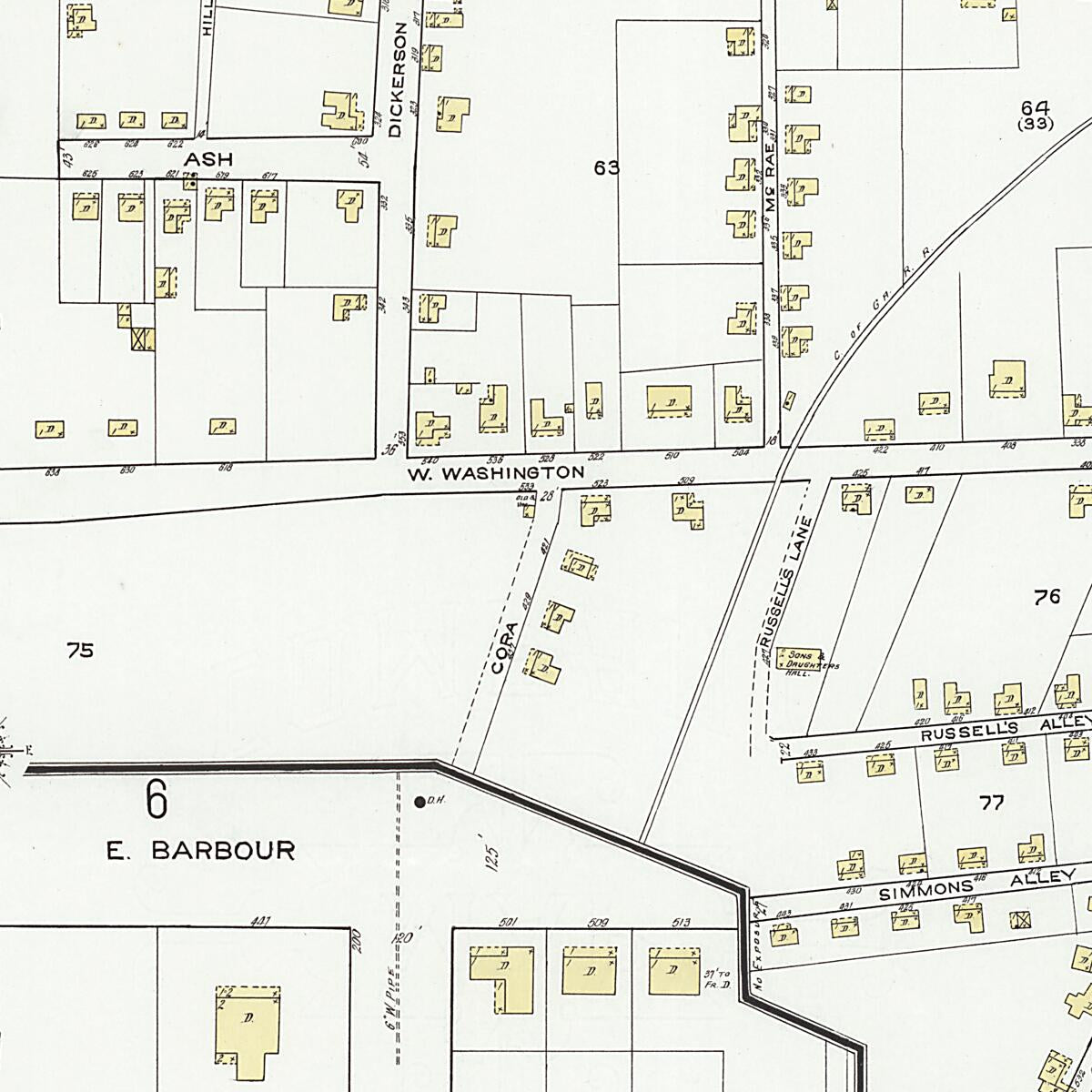 This old map of Eufaula, Barbour County, Alabama was created by Sanborn Map Company in 1920