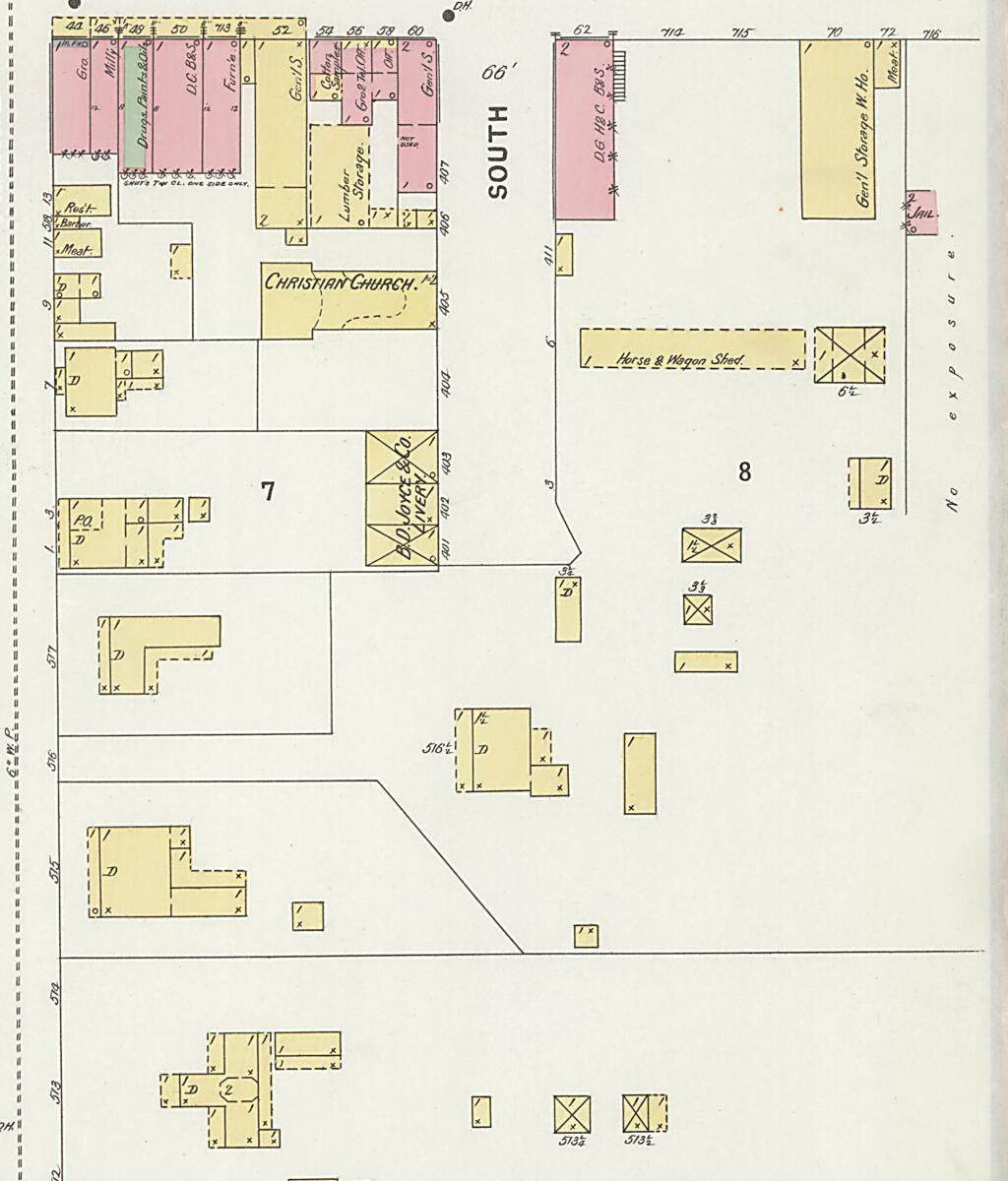 This old map of Eutaw, Greene County, Alabama was created by Sanborn Map Company in 1898