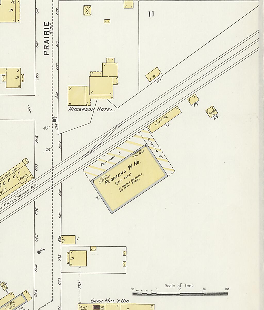 This old map of Eutaw, Greene County, Alabama was created by Sanborn Map Company in 1898
