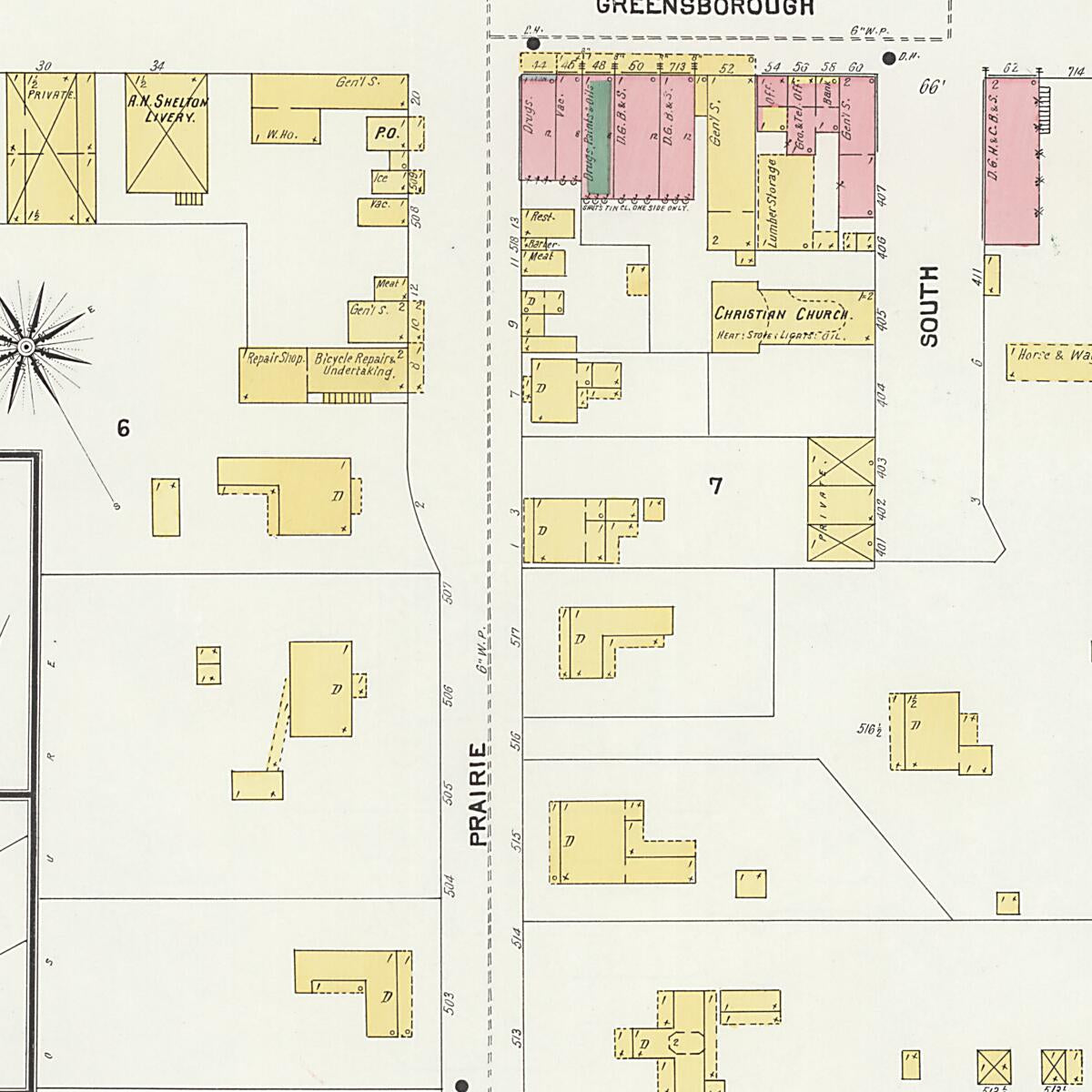 This old map of Eutaw, Greene County, Alabama was created by Sanborn Map Company in 1903