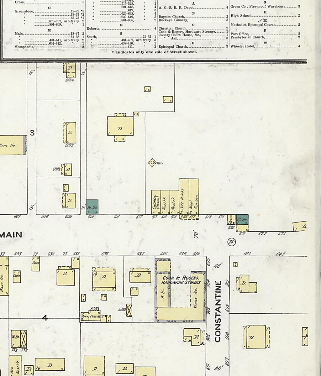 This old map of Eutaw, Greene County, Alabama was created by Sanborn Map Company in 1909