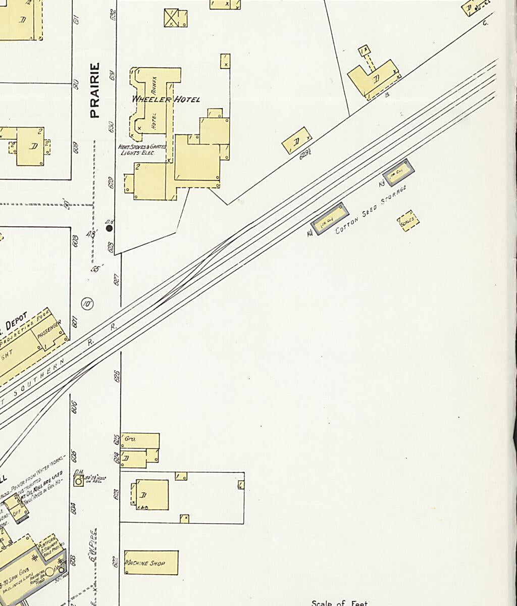 This old map of Eutaw, Greene County, Alabama was created by Sanborn Map Company in 1909