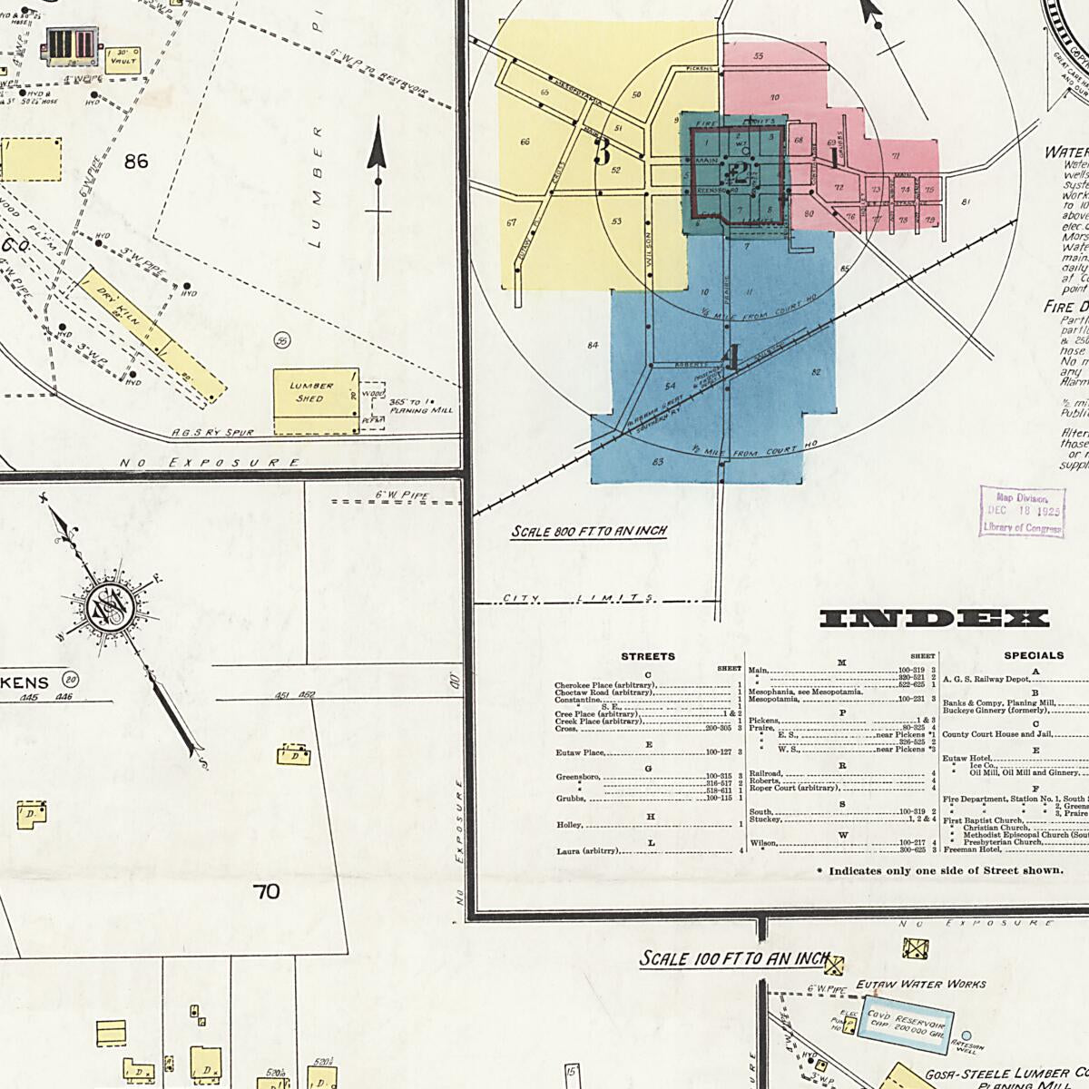 This old map of Eutaw, Greene County, Alabama was created by Sanborn Map Company in 1925
