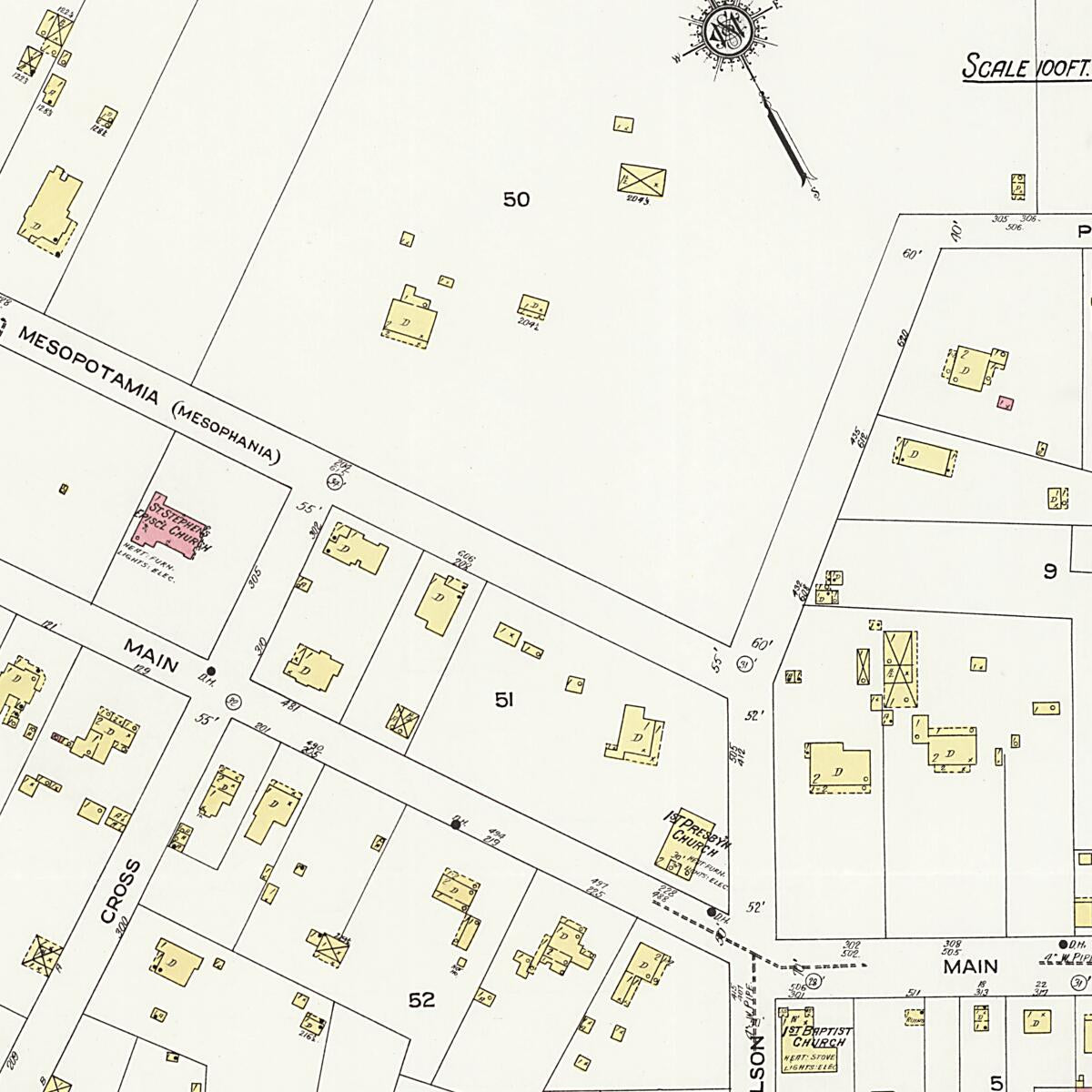 This old map of Eutaw, Greene County, Alabama was created by Sanborn Map Company in 1925