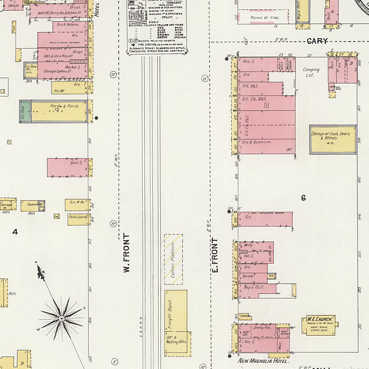 This old map of Evergreen, Conecuh County, Alabama was created by Sanborn Map Company in 1903