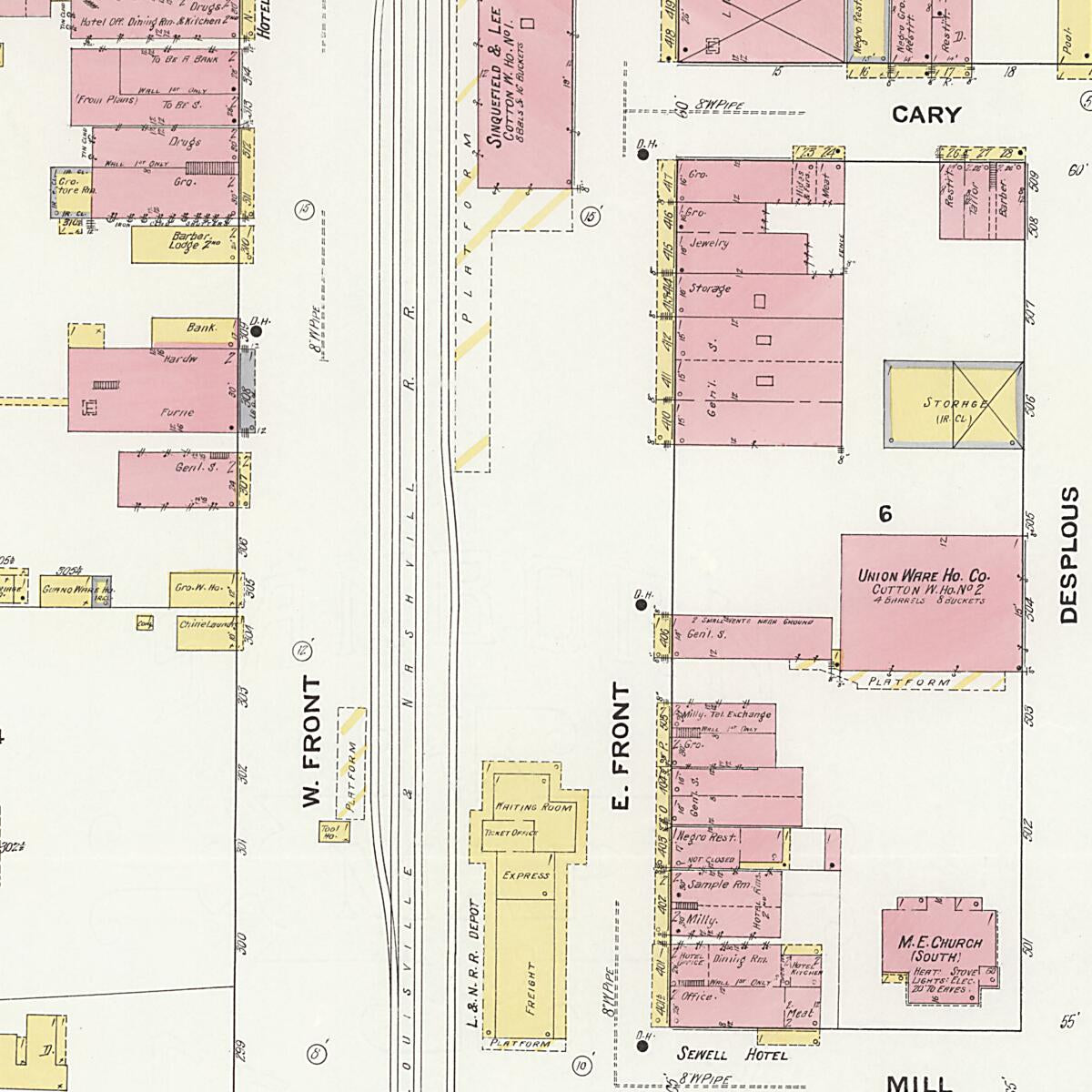 This old map of Evergreen, Conecuh County, Alabama was created by Sanborn Map Company in 1910