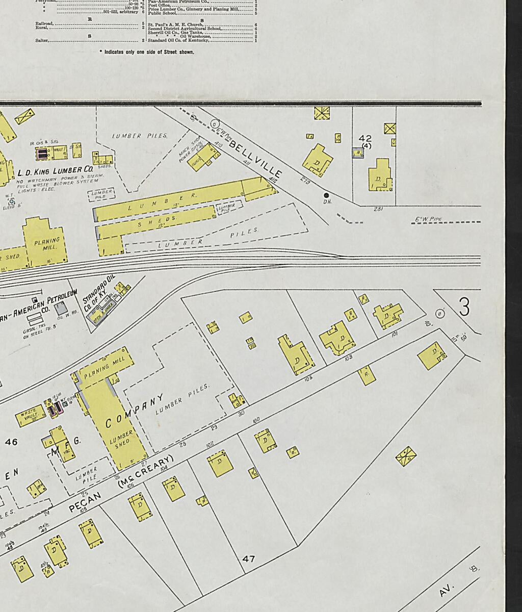 This old map of Evergreen, Conecuh County, Alabama was created by Sanborn Map Company in 1927