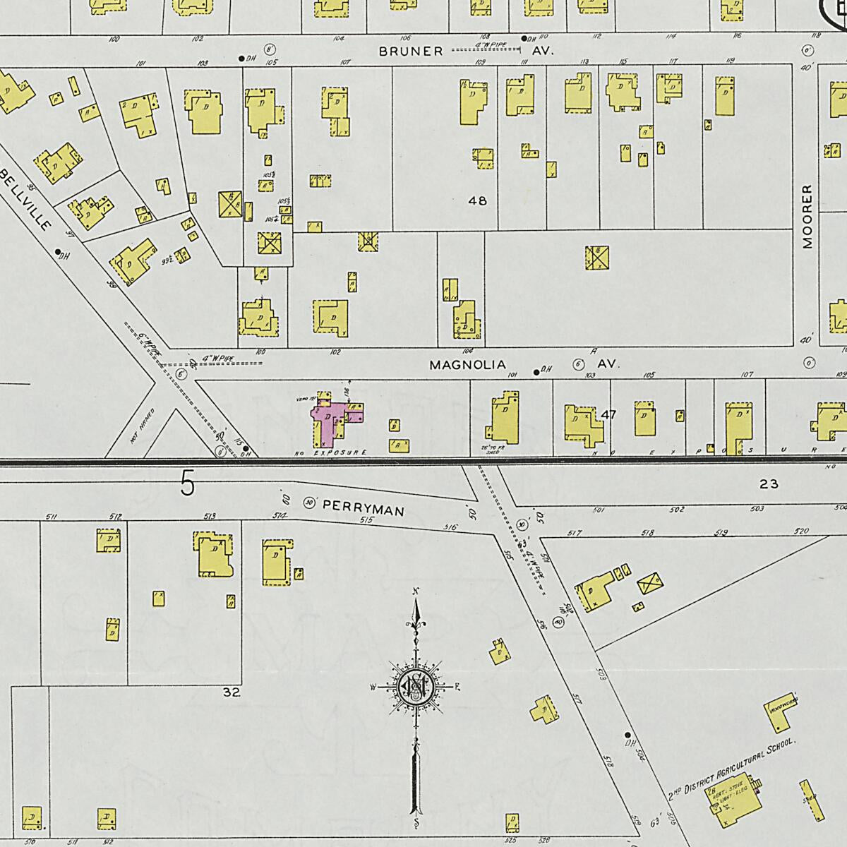 This old map of Evergreen, Conecuh County, Alabama was created by Sanborn Map Company in 1927