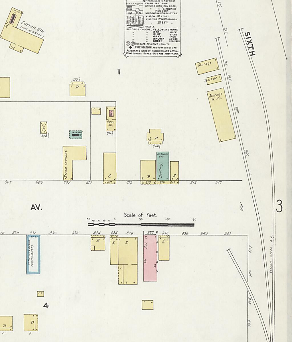 This old map of Lockhart, Covington County, Alabama was created by Sanborn Map Company in 1907
