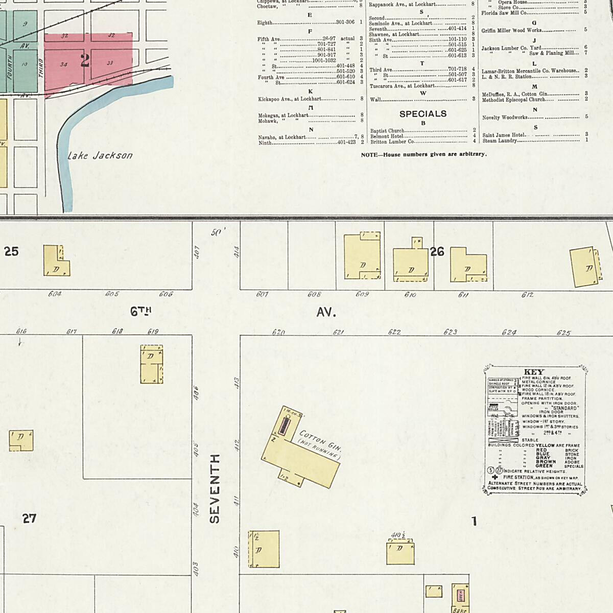 This old map of Lockhart, Covington County, Alabama was created by Sanborn Map Company in 1907