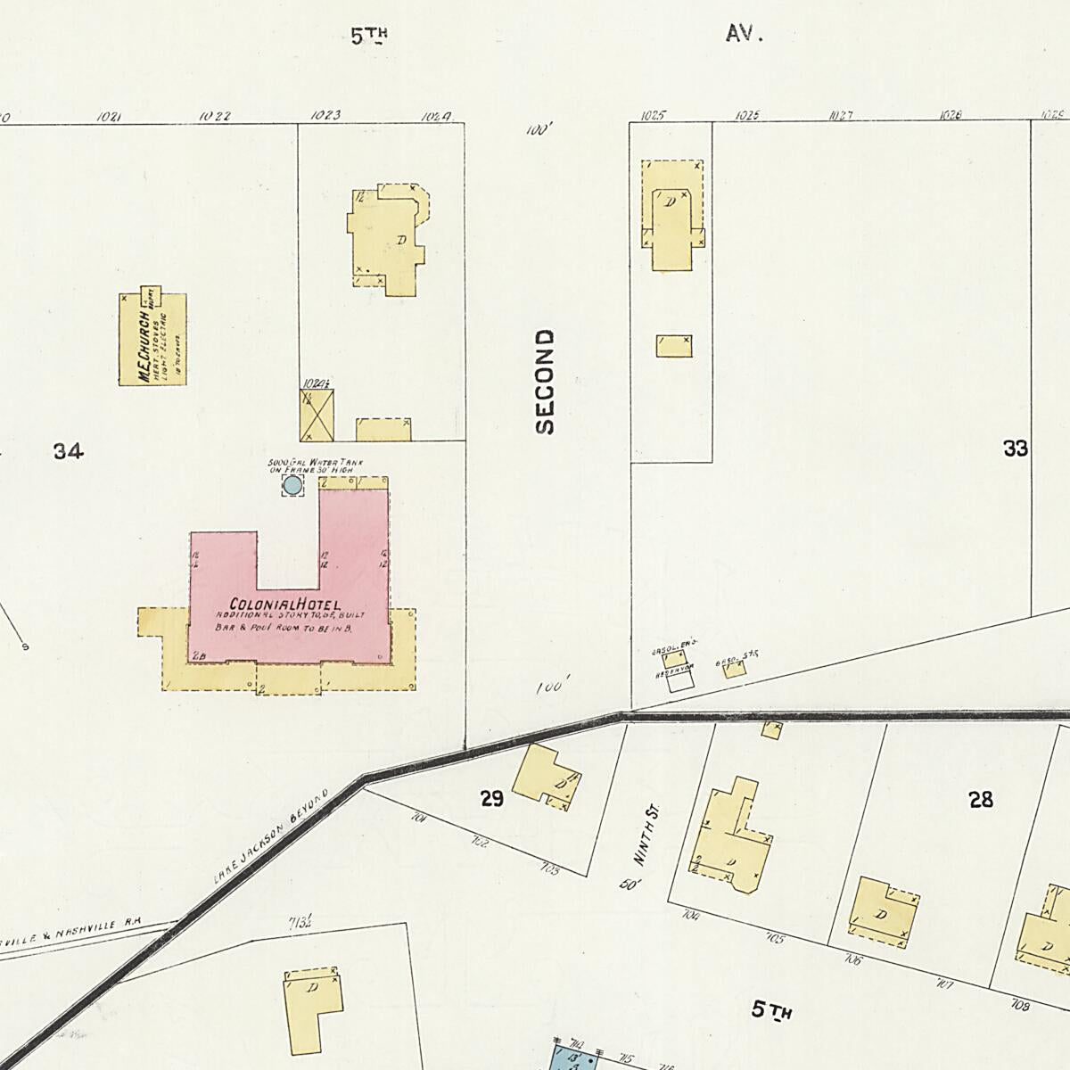 This old map of Lockhart, Covington County, Alabama was created by Sanborn Map Company in 1907