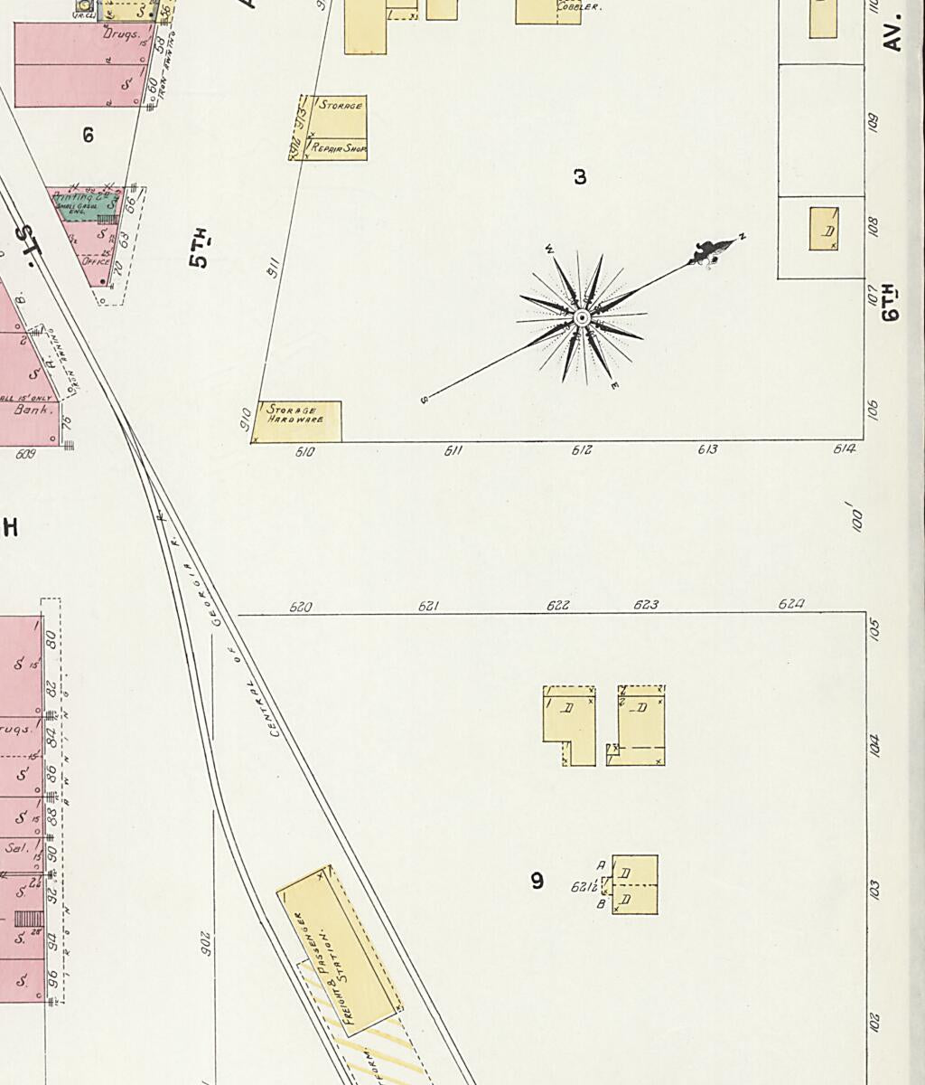 This old map of Lockhart, Covington County, Alabama was created by Sanborn Map Company in 1907