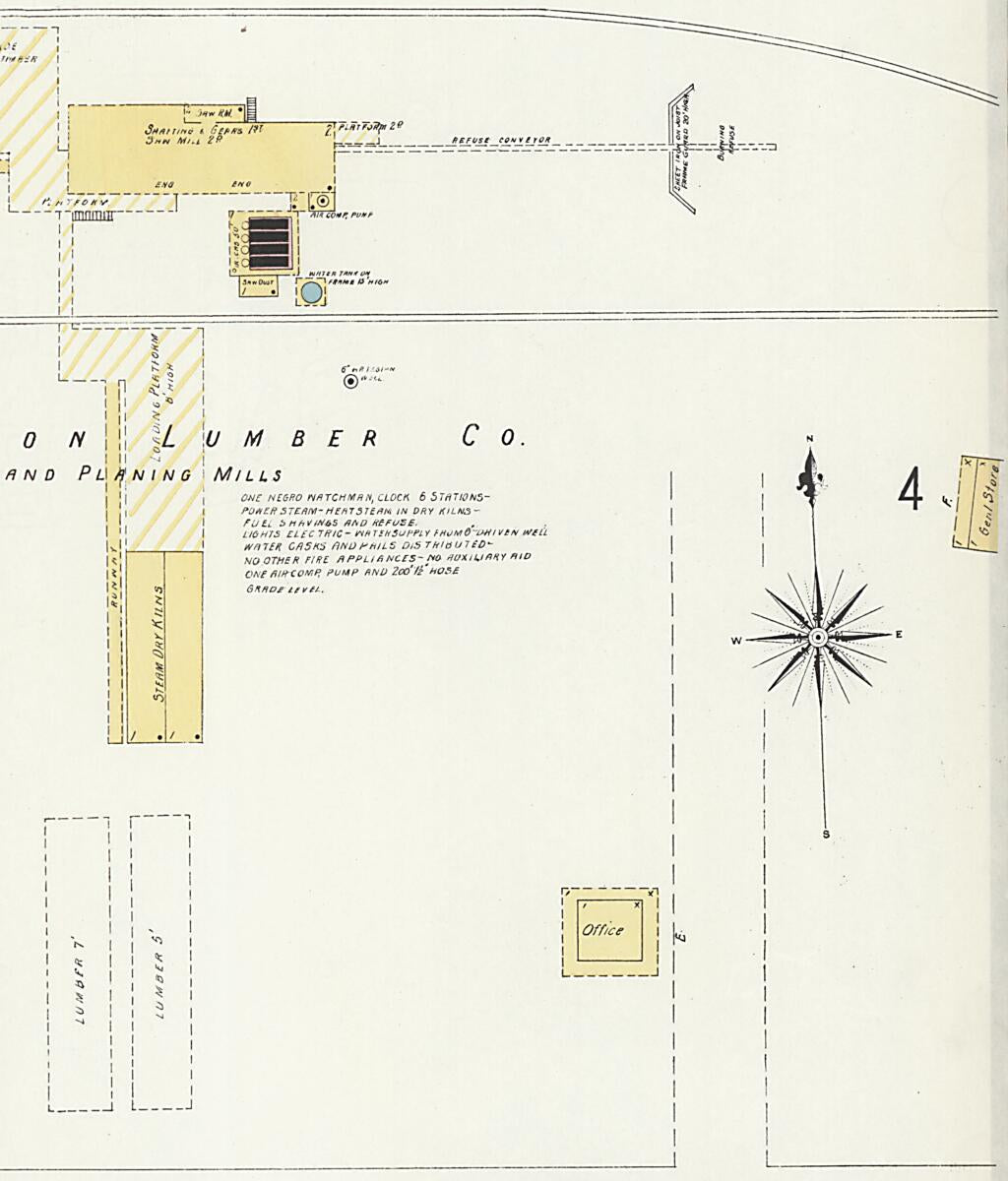This old map of Lockhart, Covington County, Alabama was created by Sanborn Map Company in 1907