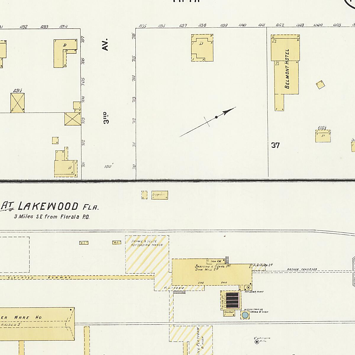 This old map of Lockhart, Covington County, Alabama was created by Sanborn Map Company in 1907