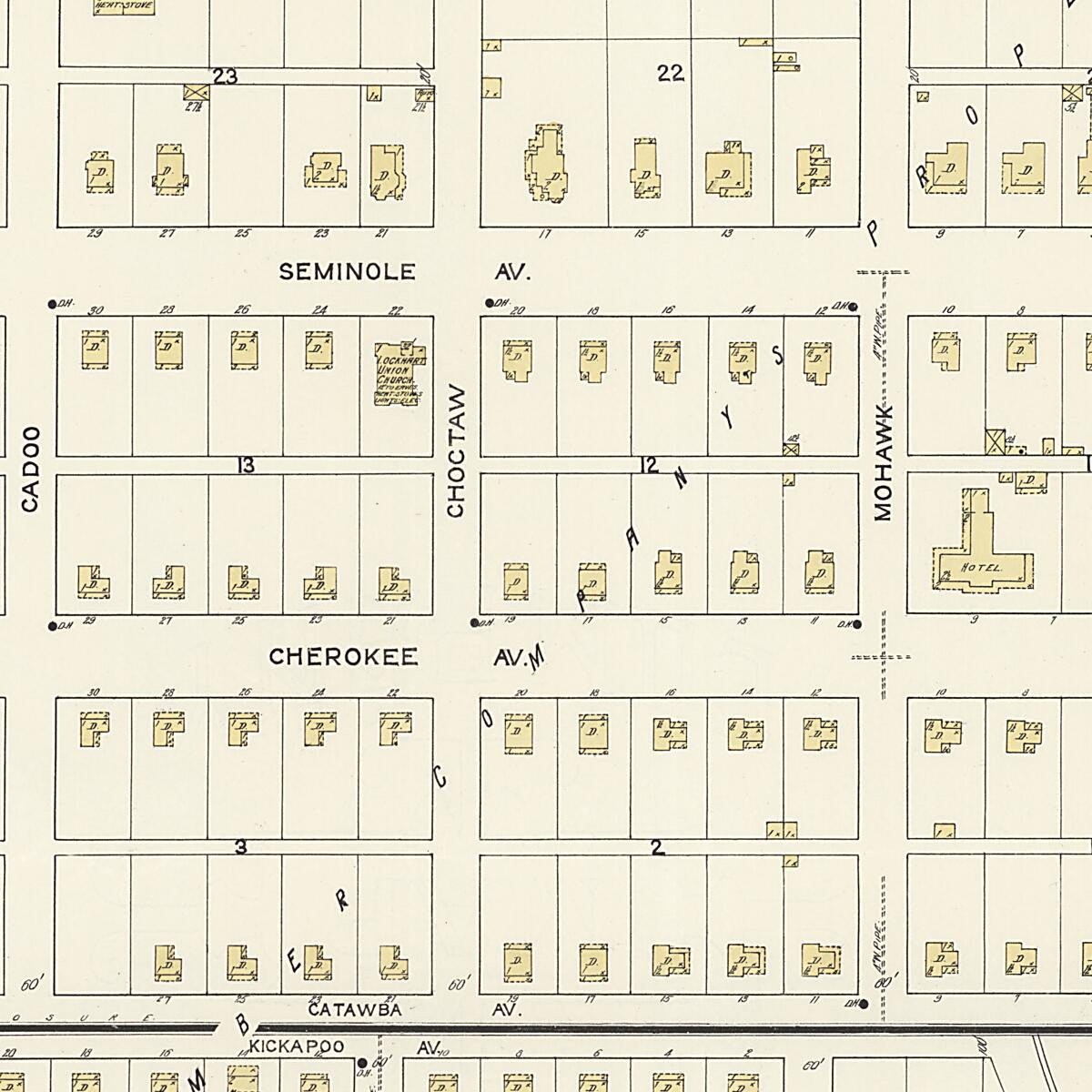 This old map of Lockhart, Covington County, Alabama was created by Sanborn Map Company in 1913