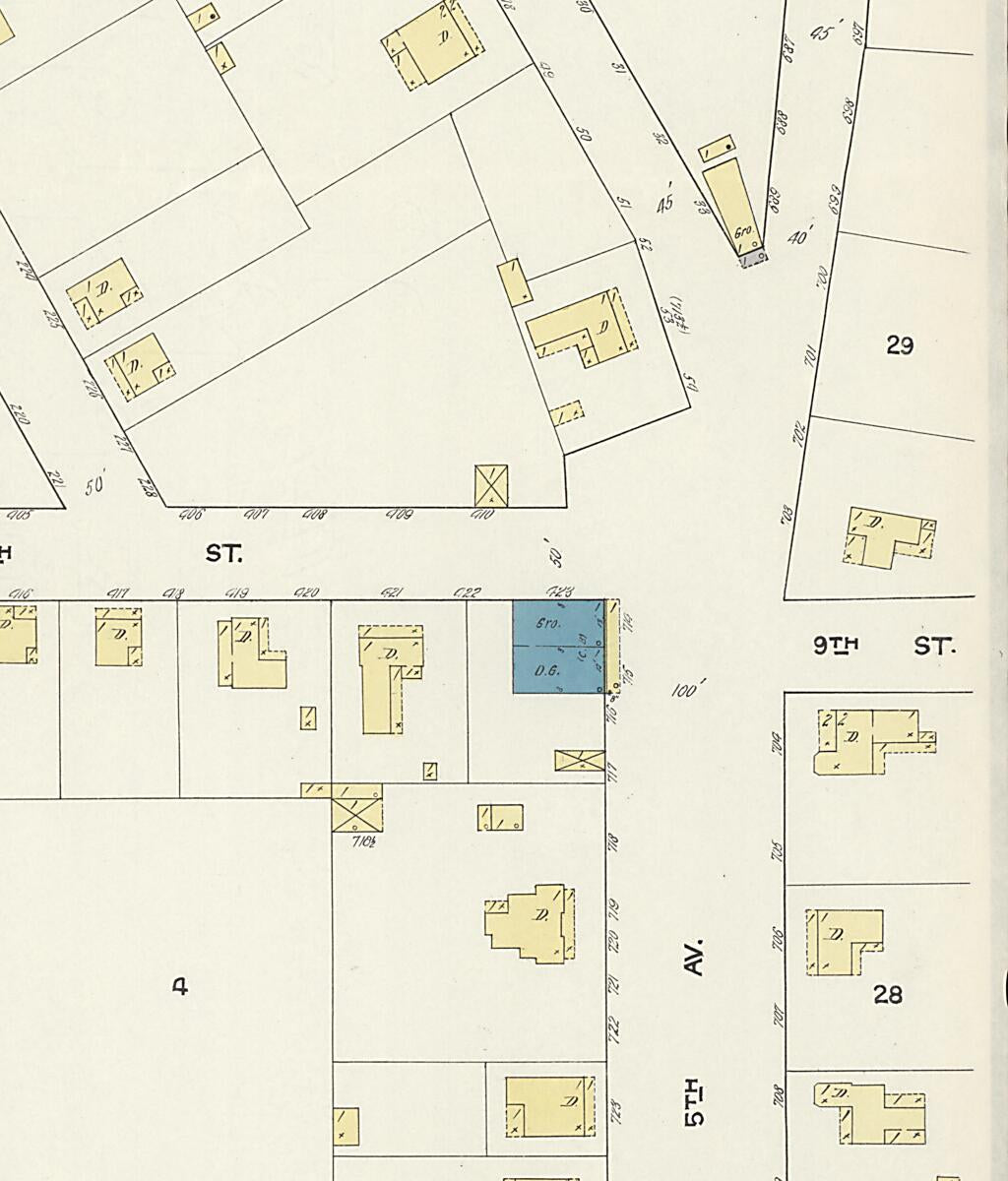 This old map of Lockhart, Covington County, Alabama was created by Sanborn Map Company in 1913