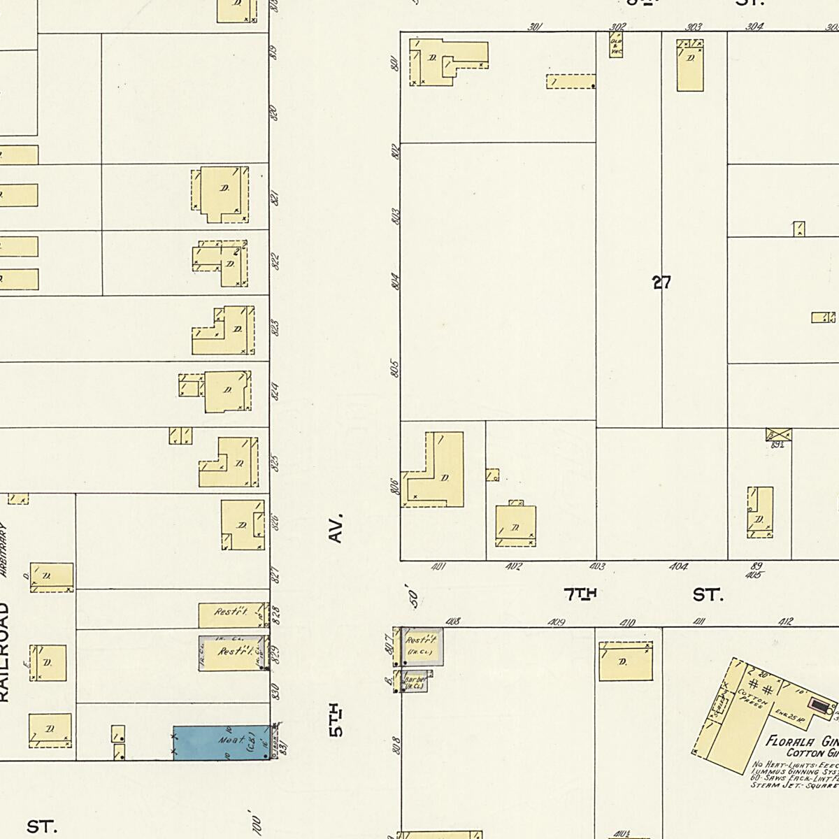 This old map of Lockhart, Covington County, Alabama was created by Sanborn Map Company in 1913