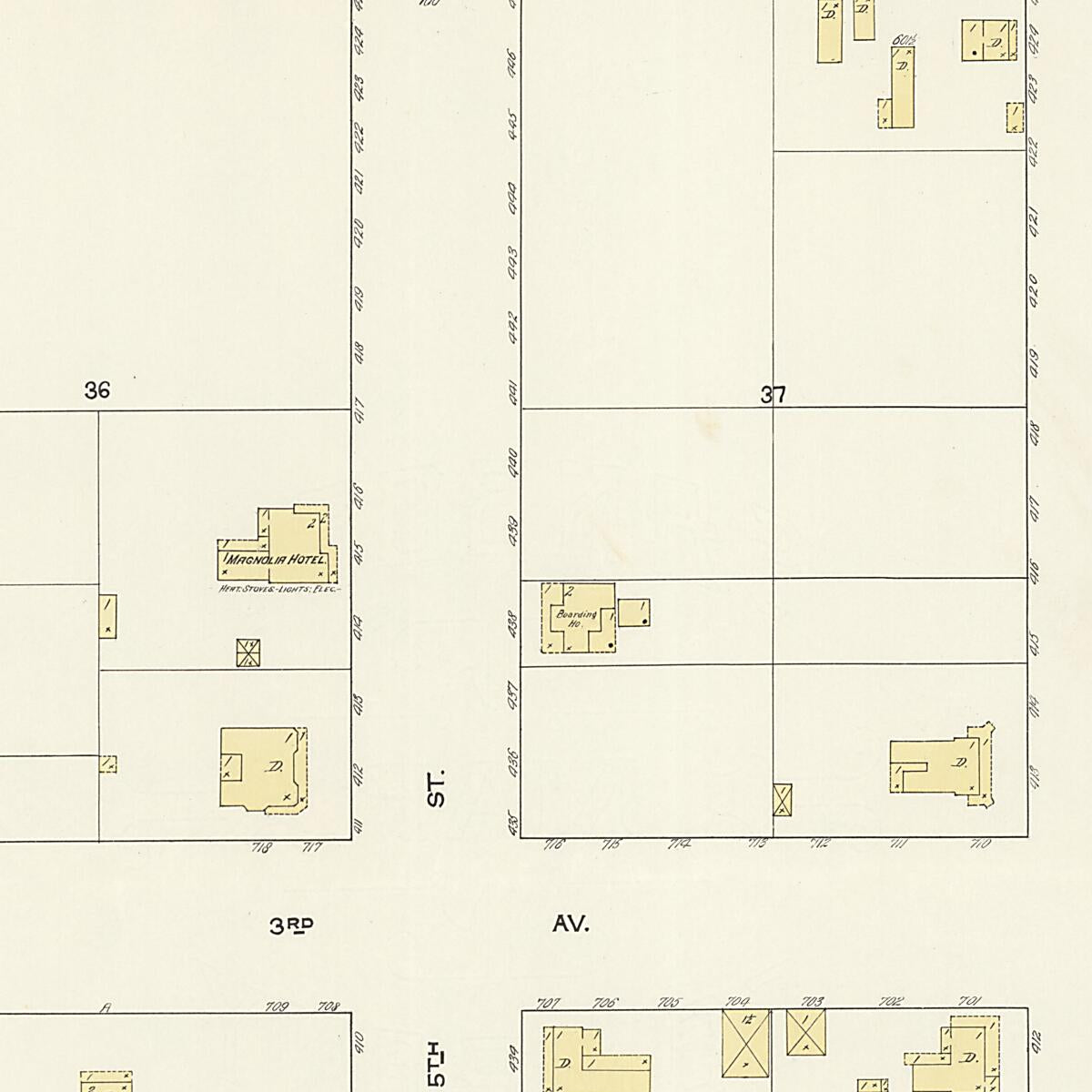 This old map of Lockhart, Covington County, Alabama was created by Sanborn Map Company in 1913