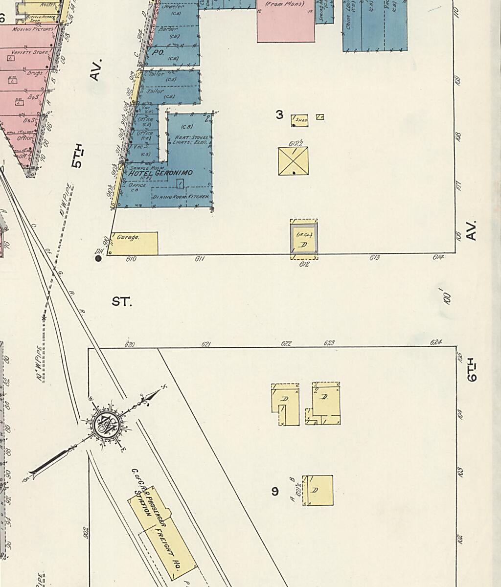 This old map of Lockhart, Covington County, Alabama was created by Sanborn Map Company in 1913