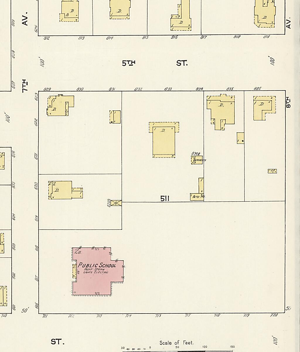 This old map of Lockhart, Covington County, Alabama was created by Sanborn Map Company in 1913