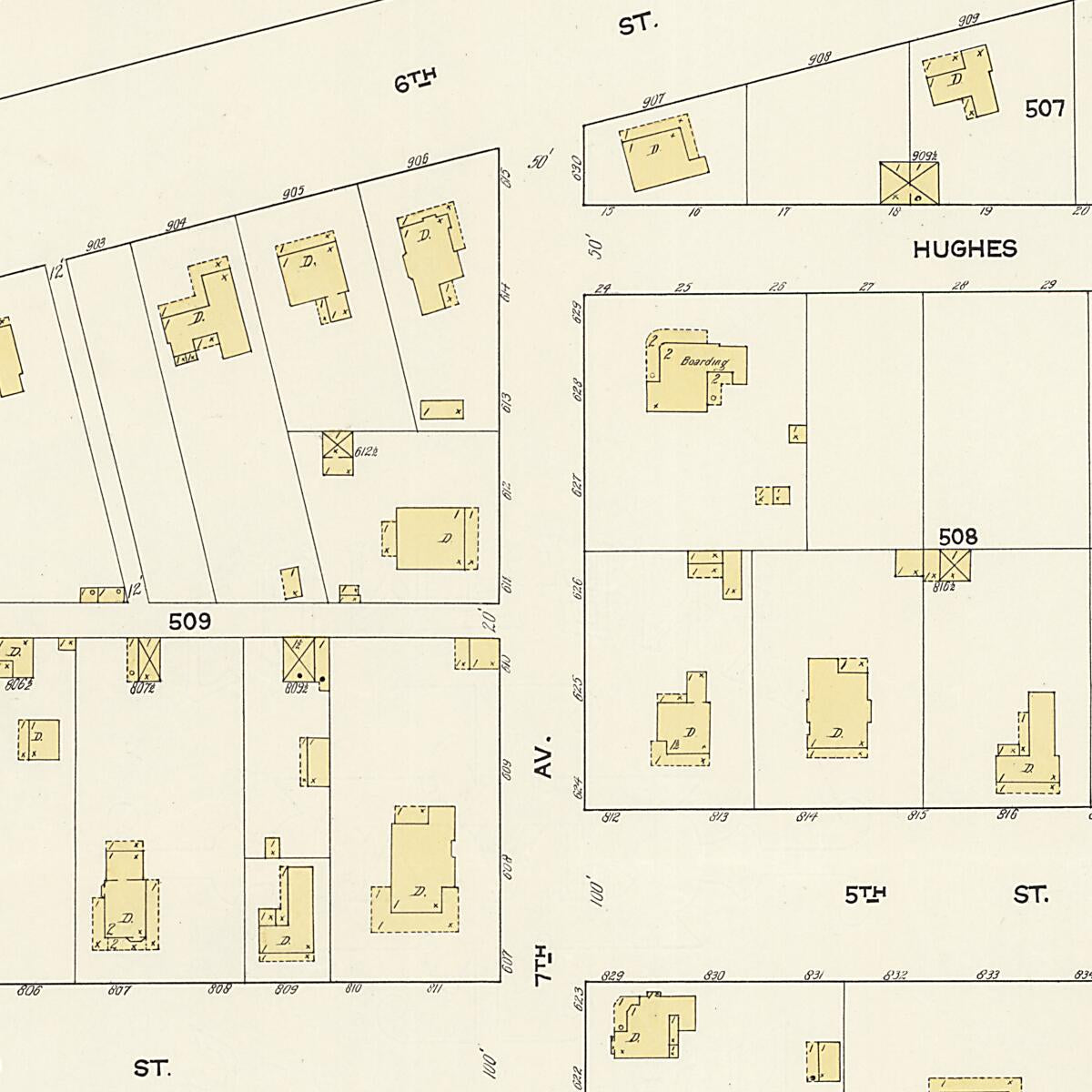 This old map of Lockhart, Covington County, Alabama was created by Sanborn Map Company in 1913