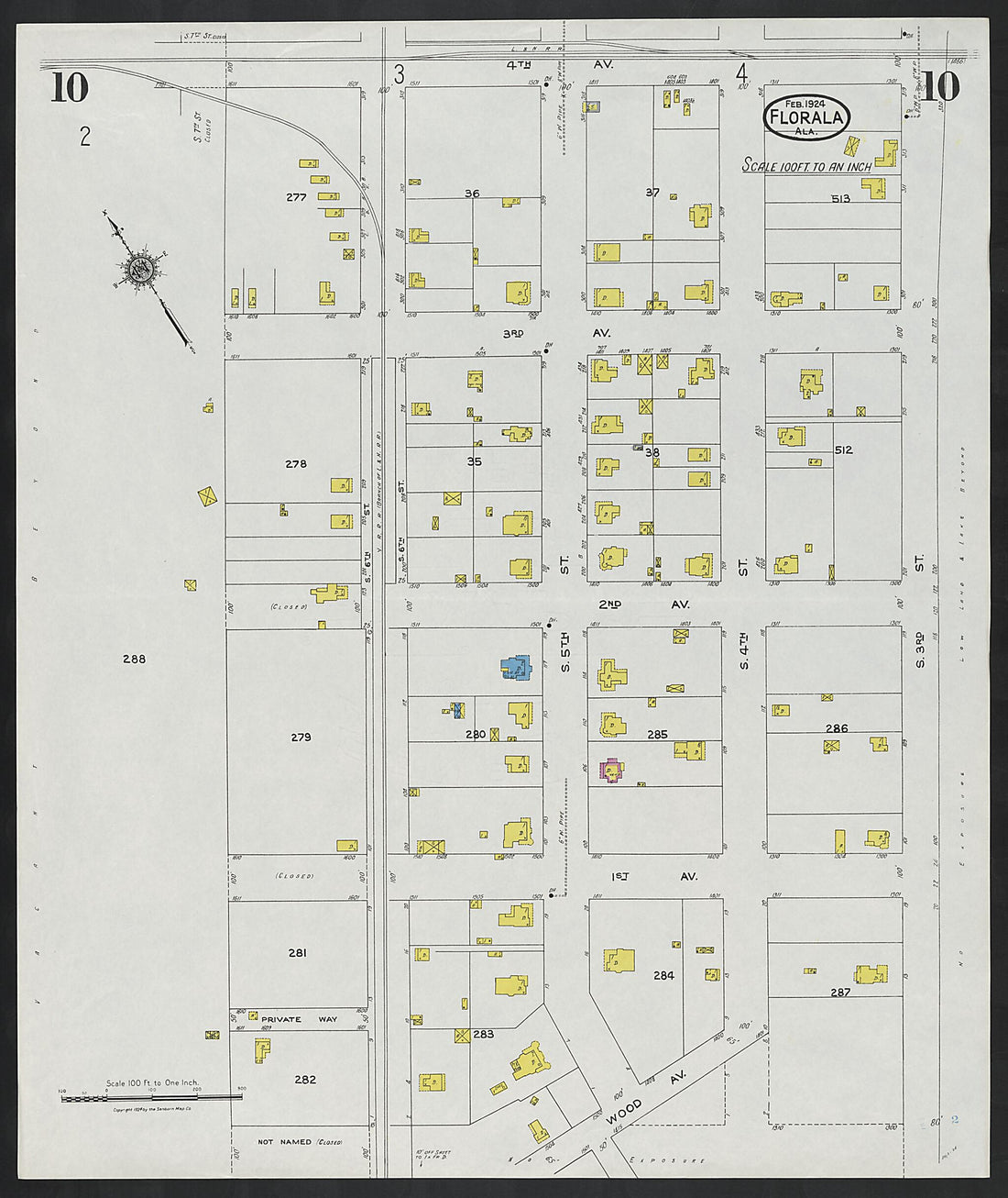This old map of Paxton, Covington County, Florida was created by Sanborn Map Company in 1924
