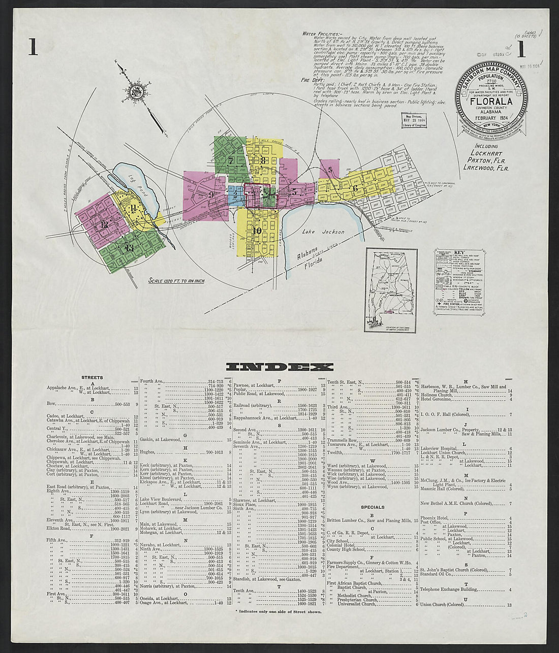 This old map of Paxton, Covington County, Florida was created by Sanborn Map Company in 1924