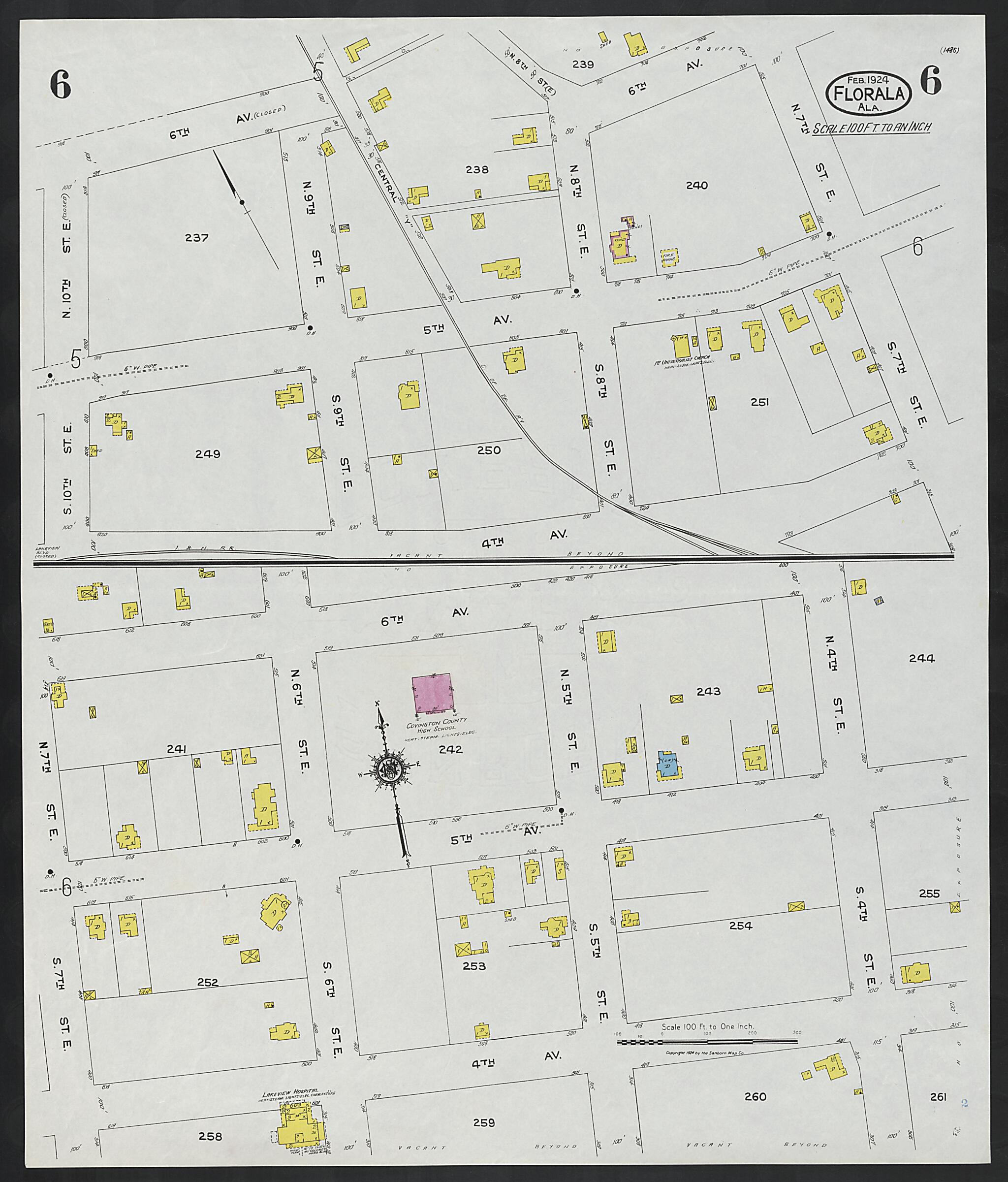 This old map of Paxton, Covington County, Florida was created by Sanborn Map Company in 1924