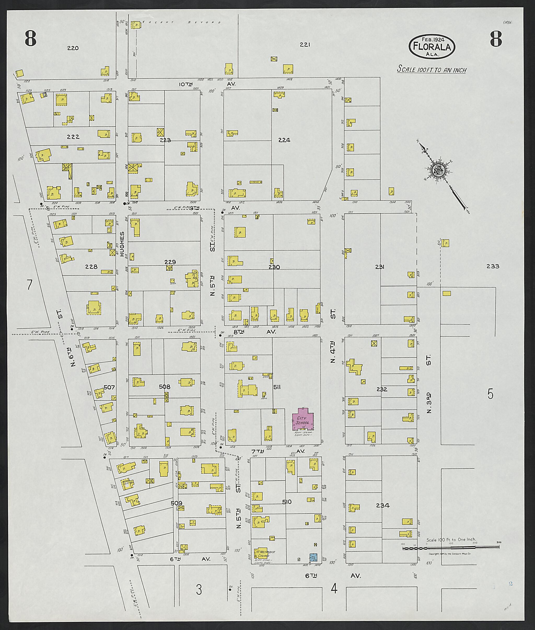 This old map of Paxton, Covington County, Florida was created by Sanborn Map Company in 1924
