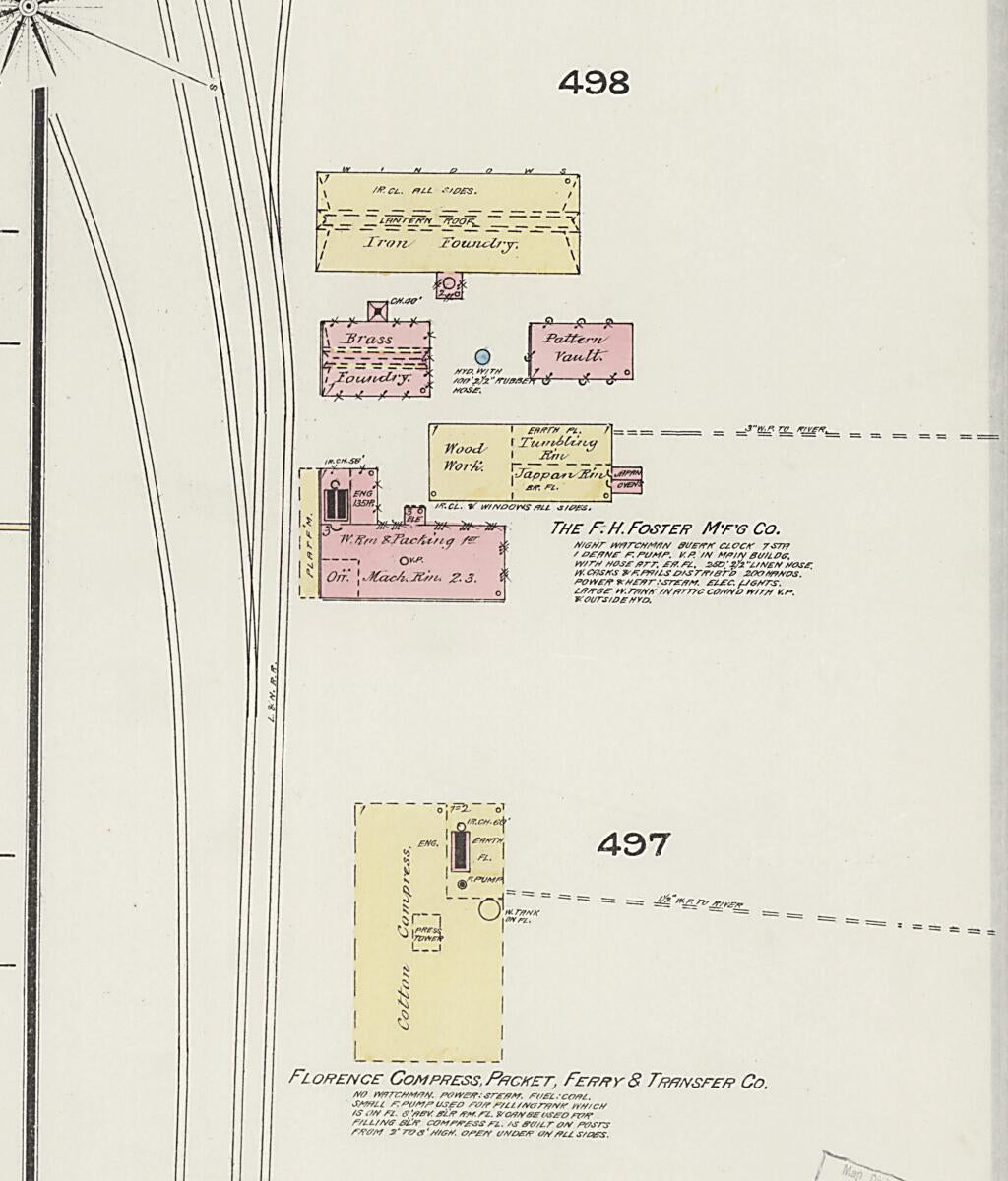 This old map of Florence, Lauderdale County, Alabama was created by Sanborn Map Company in 1889