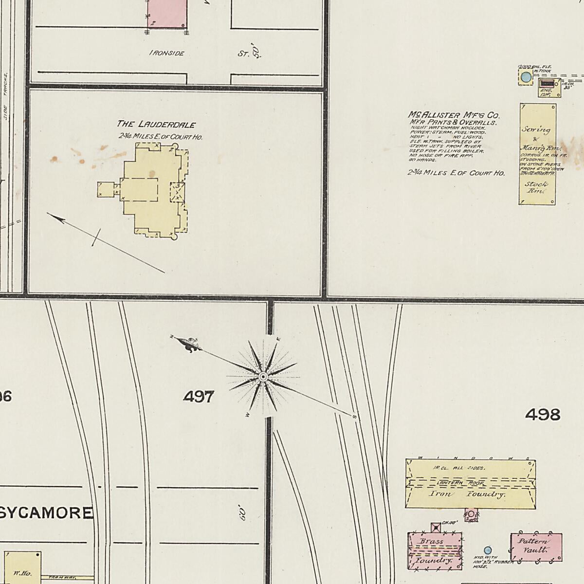 This old map of Florence, Lauderdale County, Alabama was created by Sanborn Map Company in 1889