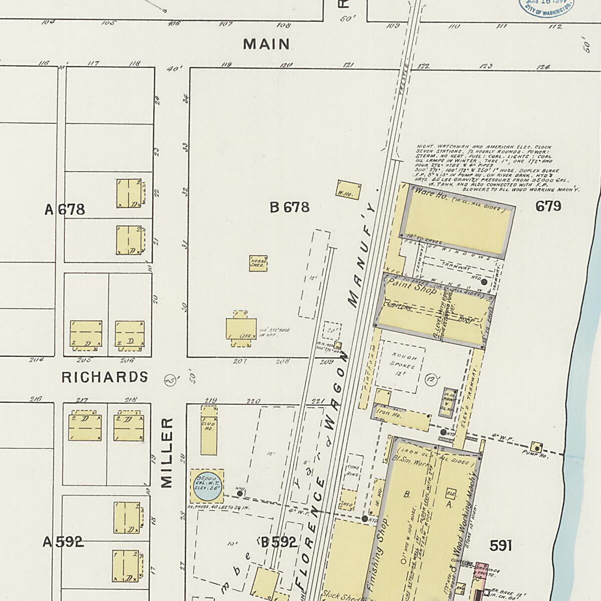 This old map of Florence, Lauderdale County, Alabama was created by Sanborn Map Company in 1894