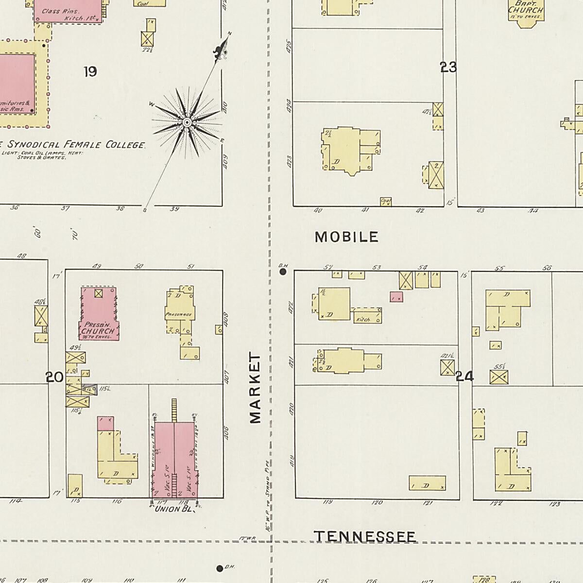 This old map of Florence, Lauderdale County, Alabama was created by Sanborn Map Company in 1894